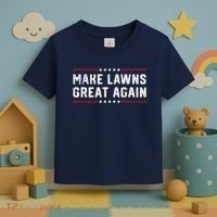 Make Lawns Great Again Lawn Mowing Dad American Flag Toddler T-Shirt thumb 3