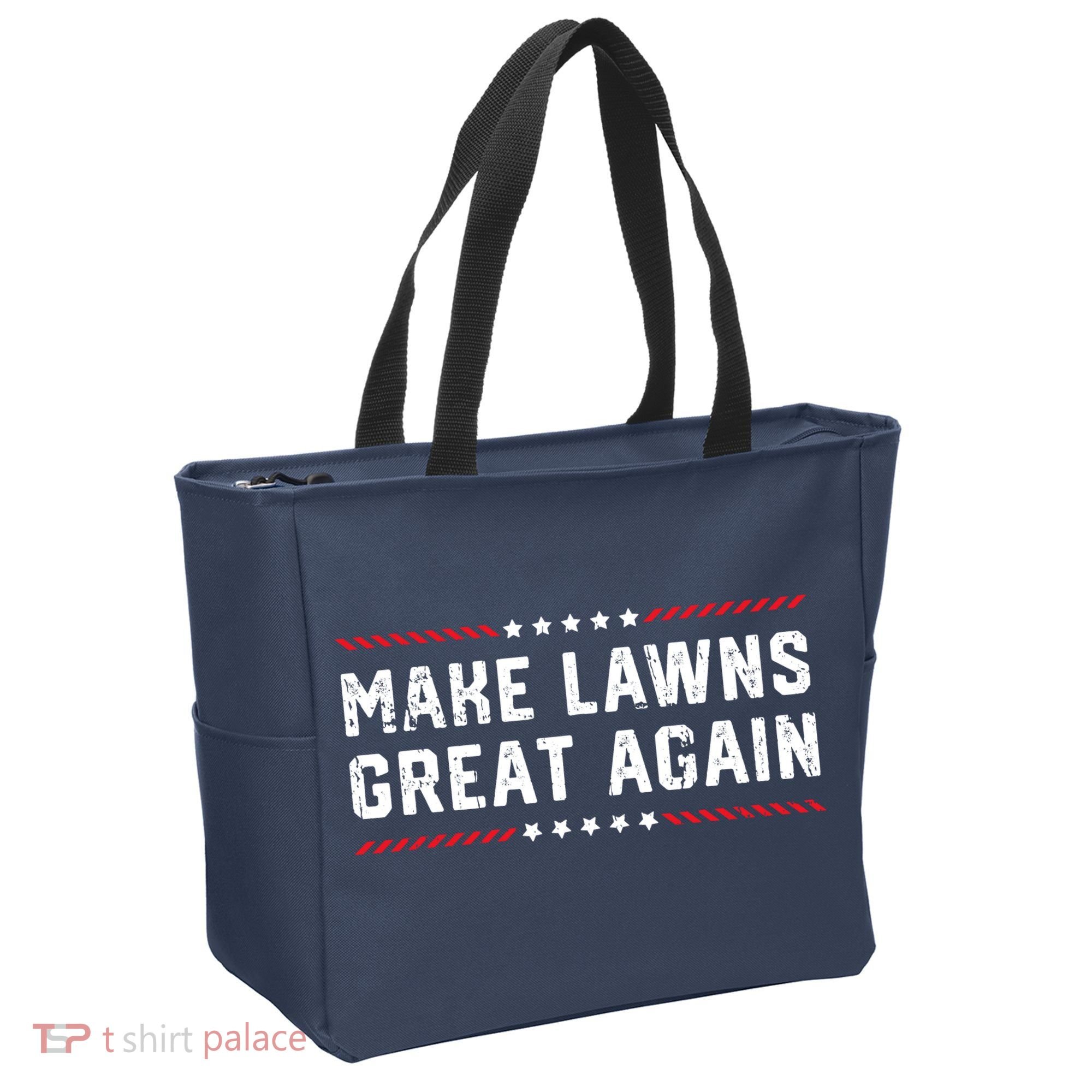 Make Lawns Great Again Lawn Mowing Dad American Flag Tote Bag