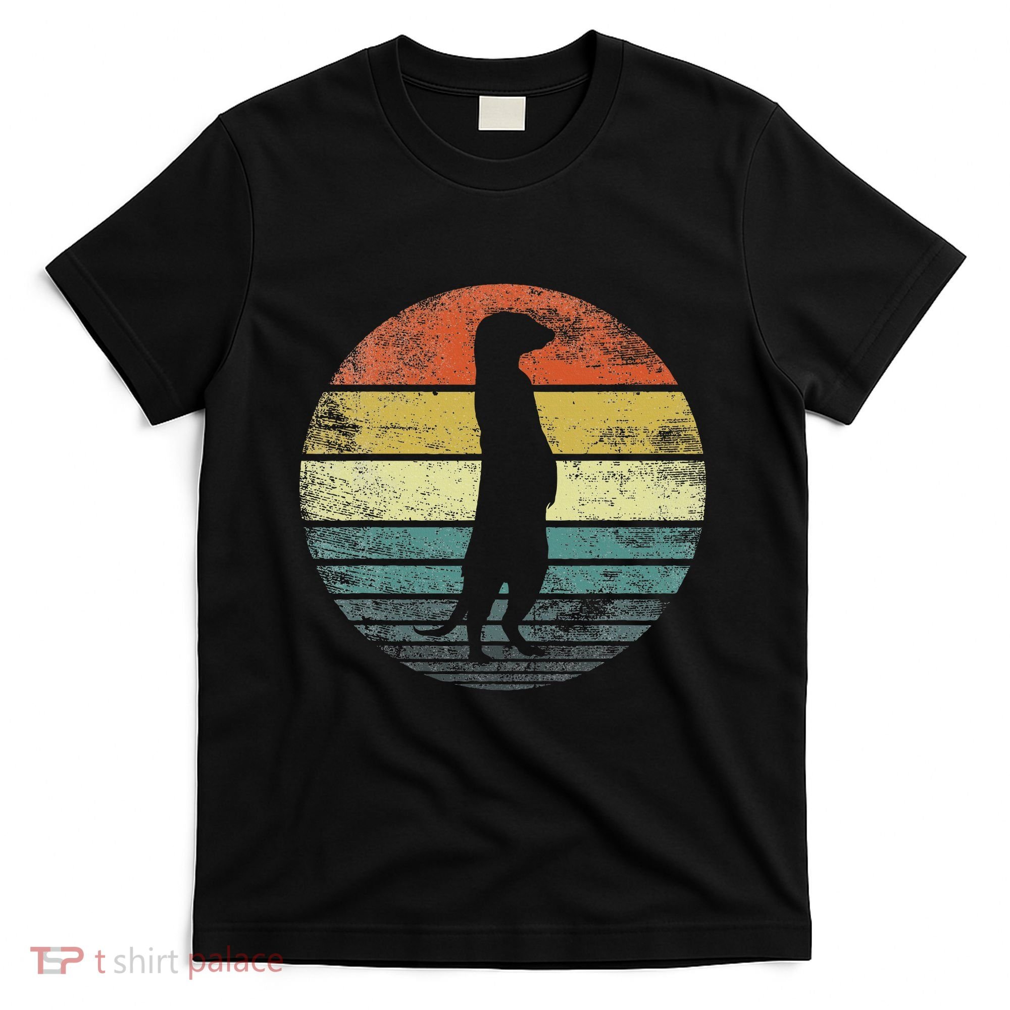 Meerkat Lover Gift Funny Retro Vintage Zoo Animal Silhouette T-Shirt