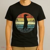 Meerkat Lover Gift Funny Retro Vintage Zoo Animal Silhouette T-Shirt thumb 3