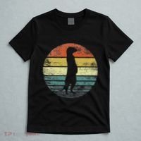 Meerkat Lover Gift Funny Retro Vintage Zoo Animal Silhouette T-Shirt thumb 5