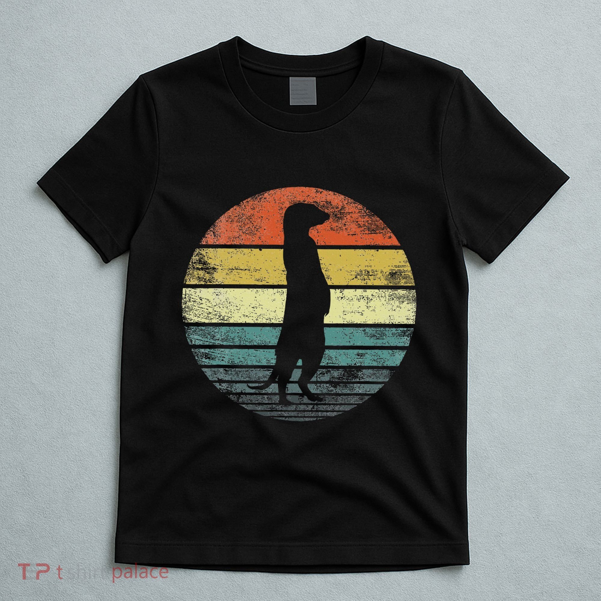Meerkat Lover Gift Funny Retro Vintage Zoo Animal Silhouette T-Shirt