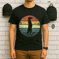 Meerkat Lover Gift Funny Retro Vintage Zoo Animal Silhouette T-Shirt thumb 6