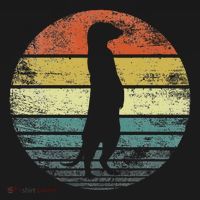 Meerkat Lover Gift Funny Retro Vintage Zoo Animal Silhouette T-Shirt thumb 7