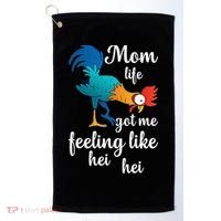 Mom Life Got Me Feeling Like Hei Hei Rooster Golf Towel thumb 0