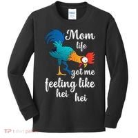 Mom Life Got Me Feeling Like Hei Hei Rooster Kids Long Sleeve Shirt thumb 0