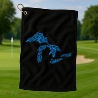 Michigan Love Great Lakes Golf Towel thumb 1