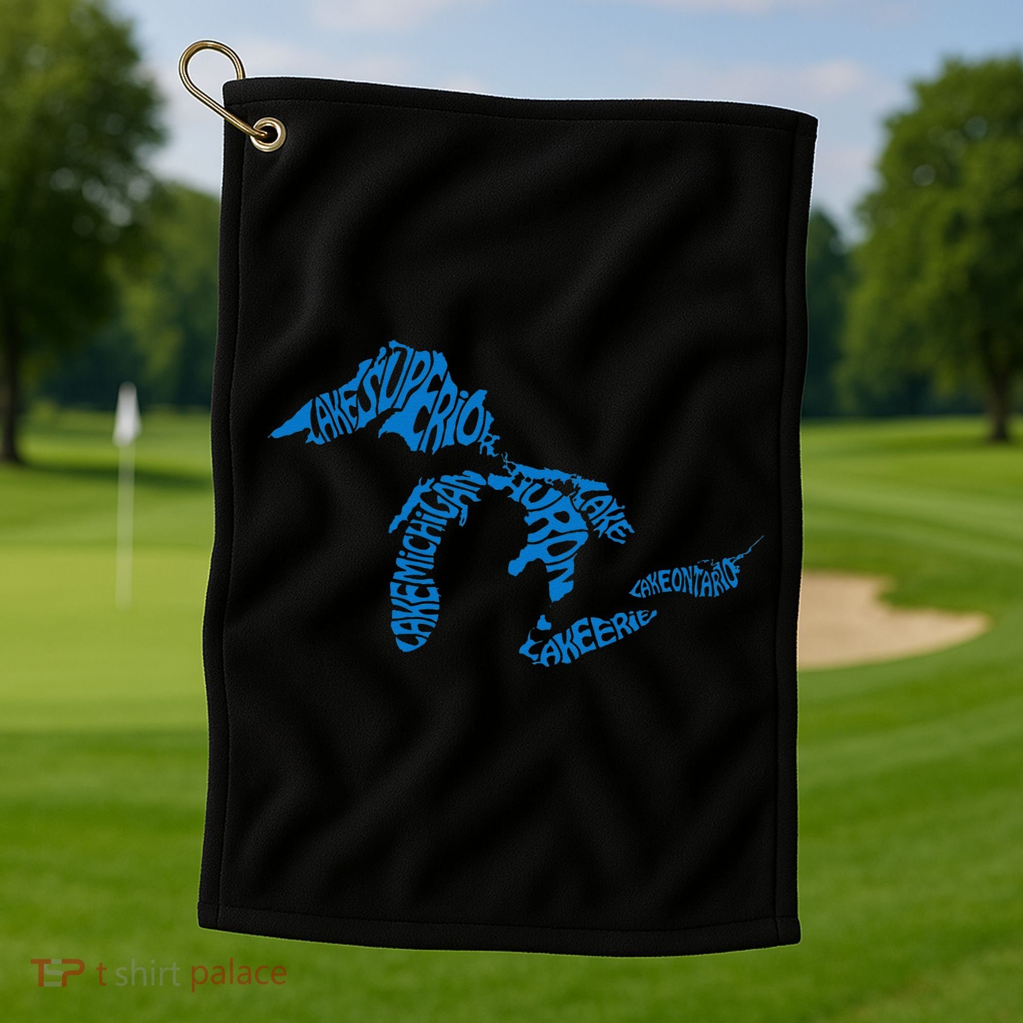 Michigan Love Great Lakes Golf Towel