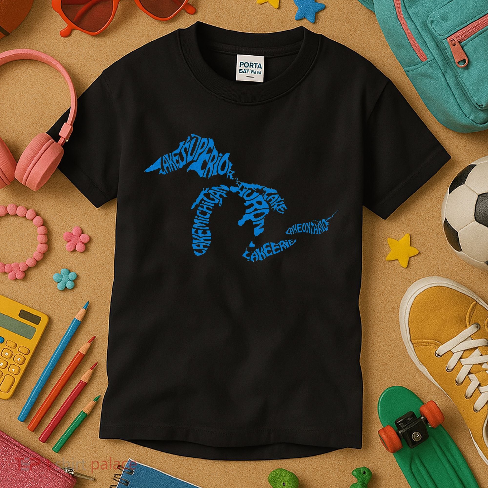 Michigan Love Great Lakes Kids T-Shirt