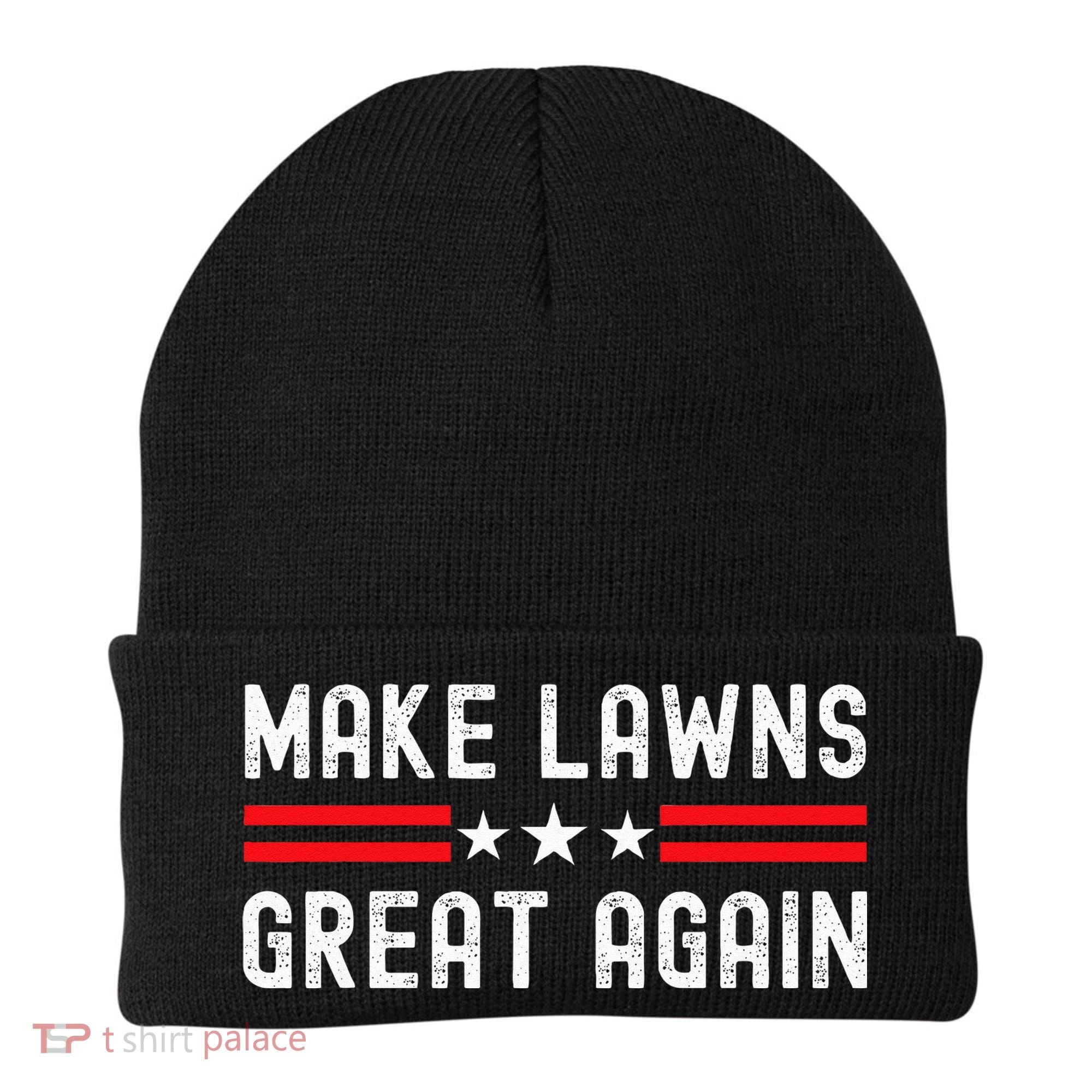 Make Lawns Great Again Funny Lawn Mower Dad Gardener Beanie