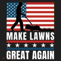 Make Lawns Great Again Funny Lawn Mower Patriotic Usa Flag Gift Comfort Colors Heavyweight Long Sleeve T-Shirt thumb 2