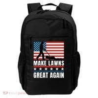 Make Lawns Great Again Funny Lawn Mower Patriotic Usa Flag Gift Backpack thumb 0