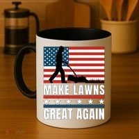 Make Lawns Great Again Funny Lawn Mower Patriotic Usa Flag Gift Coffee Mug thumb 4