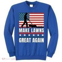 Make Lawns Great Again Funny Lawn Mower Patriotic Usa Flag Gift Sweatshirt thumb 0