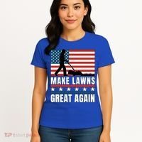 Make Lawns Great Again Funny Lawn Mower Patriotic Usa Flag Gift Women's T-Shirt thumb 4