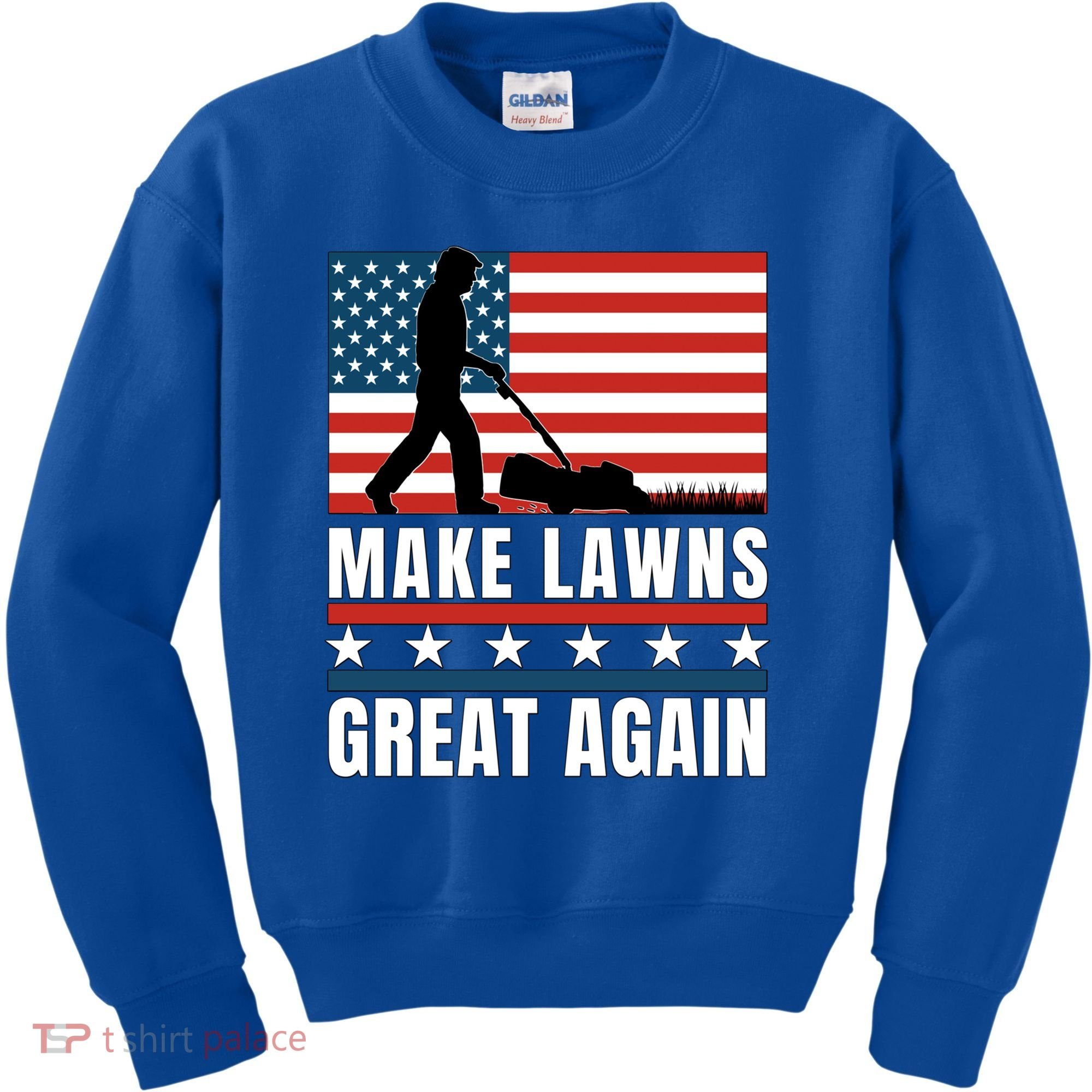 Make Lawns Great Again Funny Lawn Mower Patriotic Usa Flag Gift Kids Sweatshirt