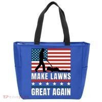 Make Lawns Great Again Funny Lawn Mower Patriotic Usa Flag Gift Tote Bag thumb 0