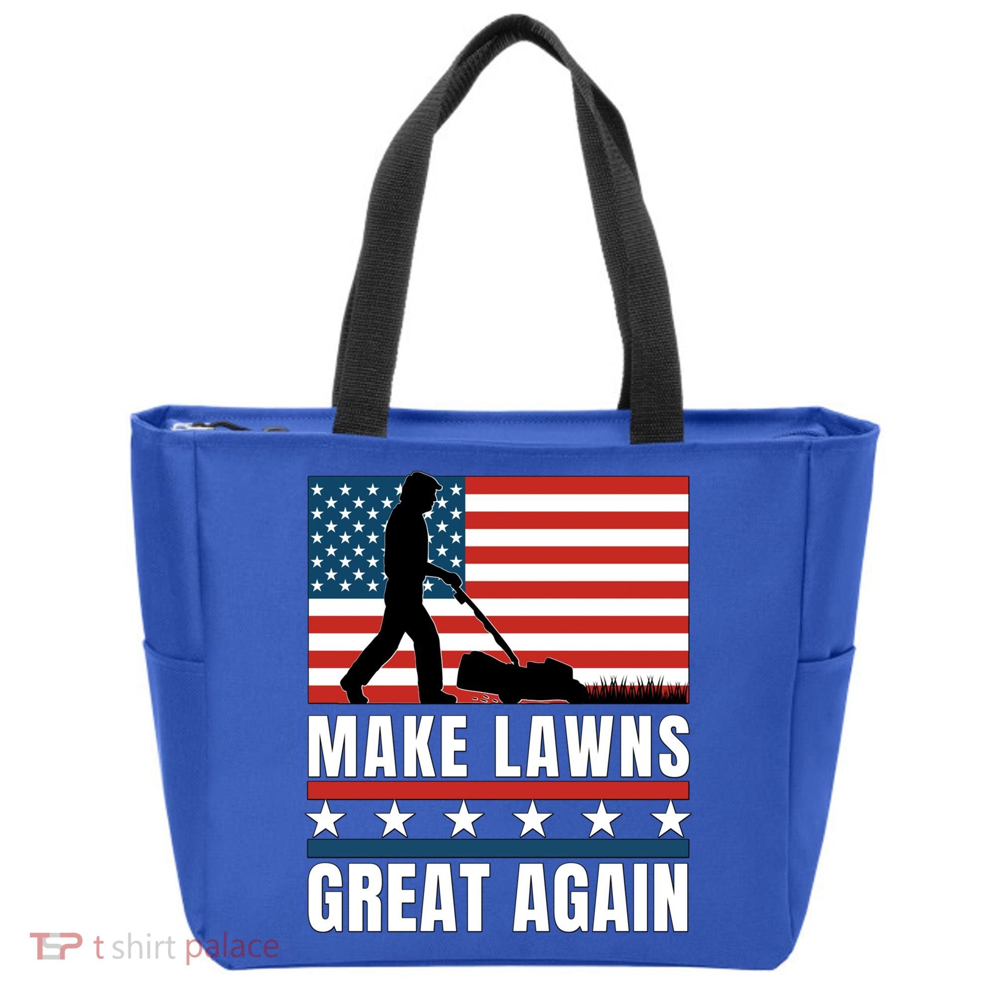 Make Lawns Great Again Funny Lawn Mower Patriotic Usa Flag Gift Tote Bag