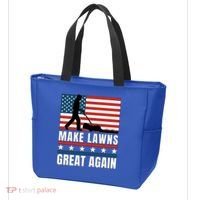 Make Lawns Great Again Funny Lawn Mower Patriotic Usa Flag Gift Tote Bag thumb 3
