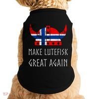 Make Lutefisk Great Again Viking Norwegian Flag Funny Cute Gift Doggie Tank thumb 0