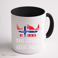 Make Lutefisk Great Again Viking Norwegian Flag Funny Cute Gift Coffee Mug thumb 1