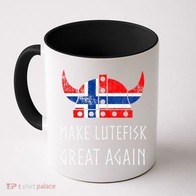 Make Lutefisk Great Again Viking Norwegian Flag Funny Cute Gift Coffee Mug
