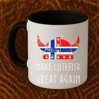 Make Lutefisk Great Again Viking Norwegian Flag Funny Cute Gift Coffee Mug thumb 2