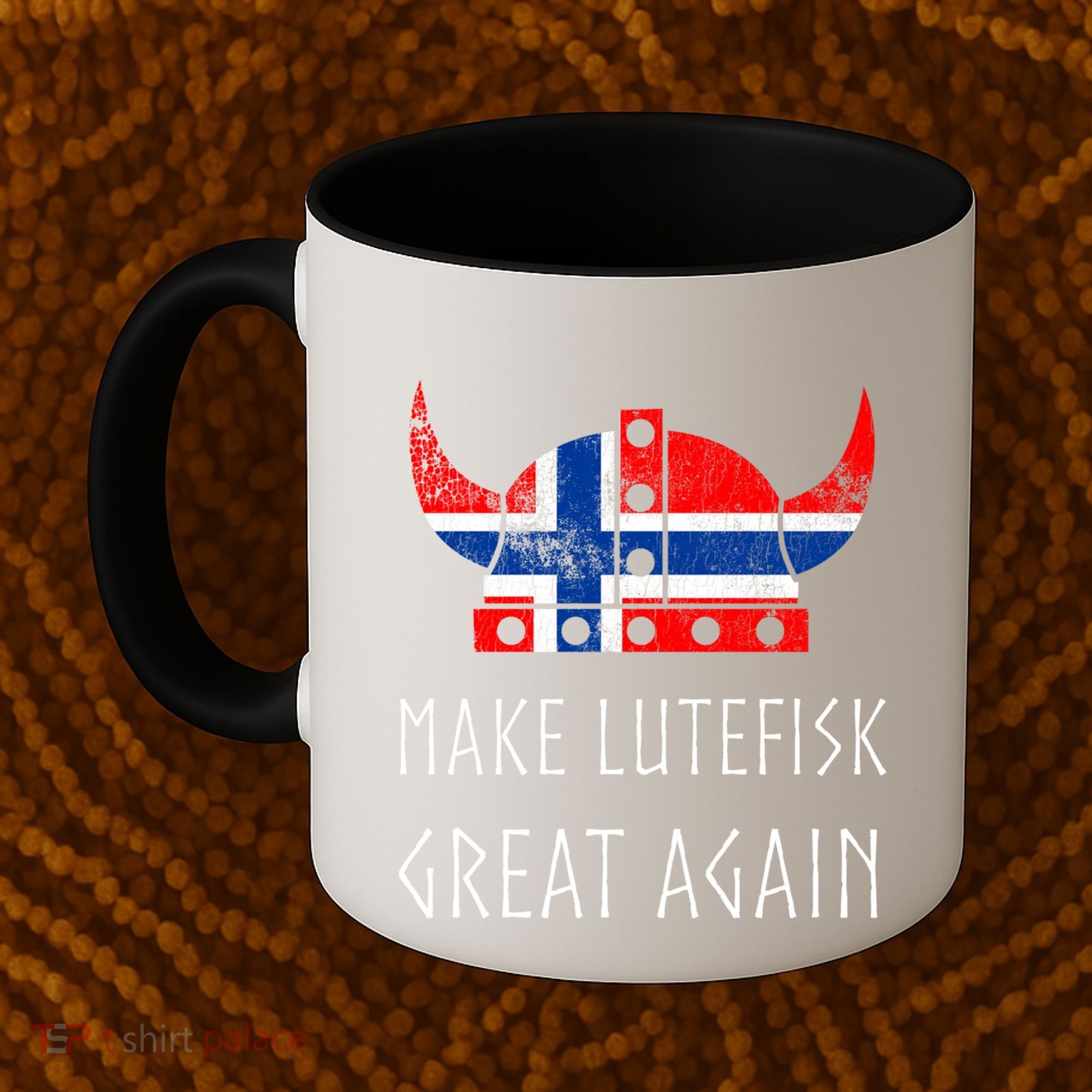 Make Lutefisk Great Again Viking Norwegian Flag Funny Cute Gift Coffee Mug