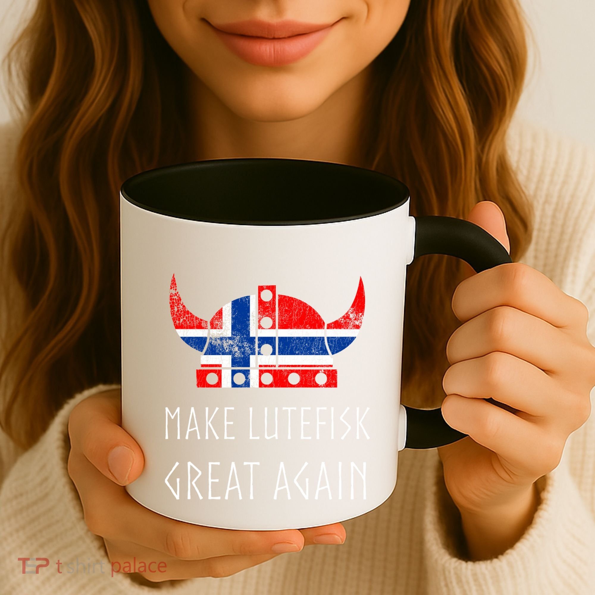 Make Lutefisk Great Again Viking Norwegian Flag Funny Cute Gift Coffee Mug