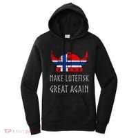 Make Lutefisk Great Again Viking Norwegian Flag Funny Cute Gift Women's Hoodie thumb 0