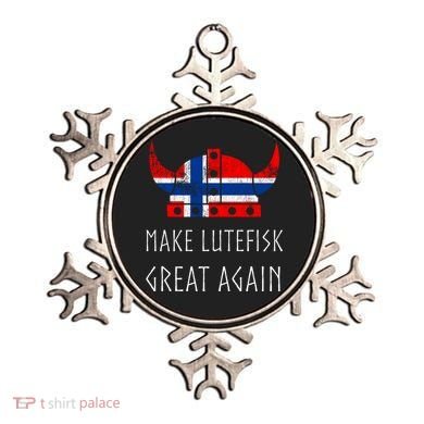 Make Lutefisk Great Again Viking Norwegian Flag Funny Cute Gift Ornament