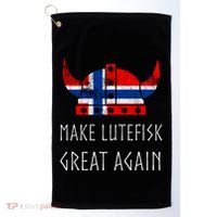 Make Lutefisk Great Again Viking Norwegian Flag Funny Cute Gift Golf Towel thumb 0
