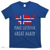 Make Lutefisk Great Again Viking Norwegian Flag Funny Cute Gift T-Shirt thumb 0