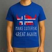Make Lutefisk Great Again Viking Norwegian Flag Funny Cute Gift T-Shirt thumb 3