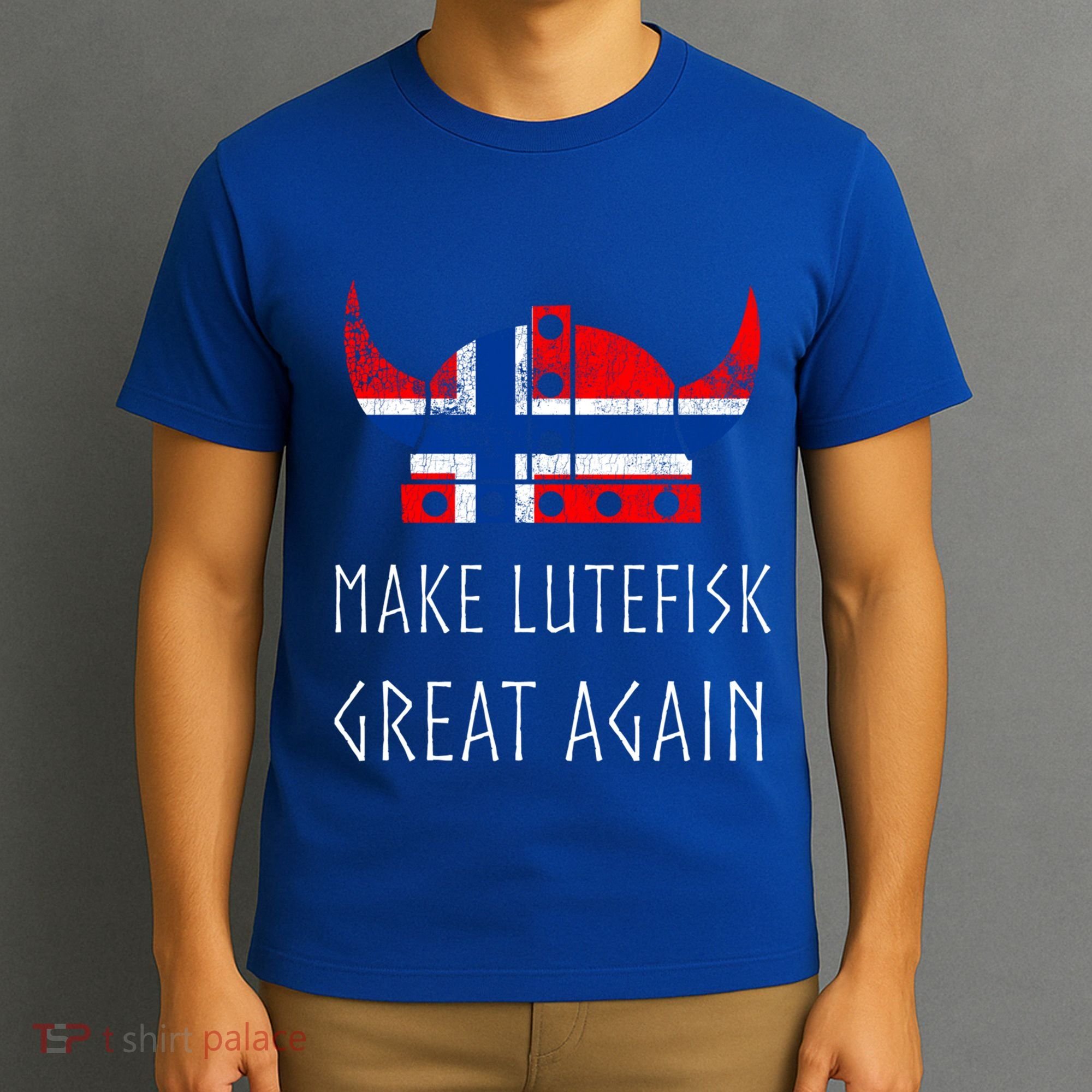 Make Lutefisk Great Again Viking Norwegian Flag Funny Cute Gift T-Shirt