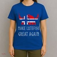Make Lutefisk Great Again Viking Norwegian Flag Funny Cute Gift T-Shirt thumb 4