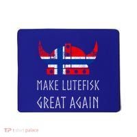 Make Lutefisk Great Again Viking Norwegian Flag Funny Cute Gift Mousepad thumb 0