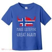 Make Lutefisk Great Again Viking Norwegian Flag Funny Cute Gift Toddler T-Shirt thumb 0