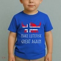 Make Lutefisk Great Again Viking Norwegian Flag Funny Cute Gift Toddler T-Shirt thumb 2