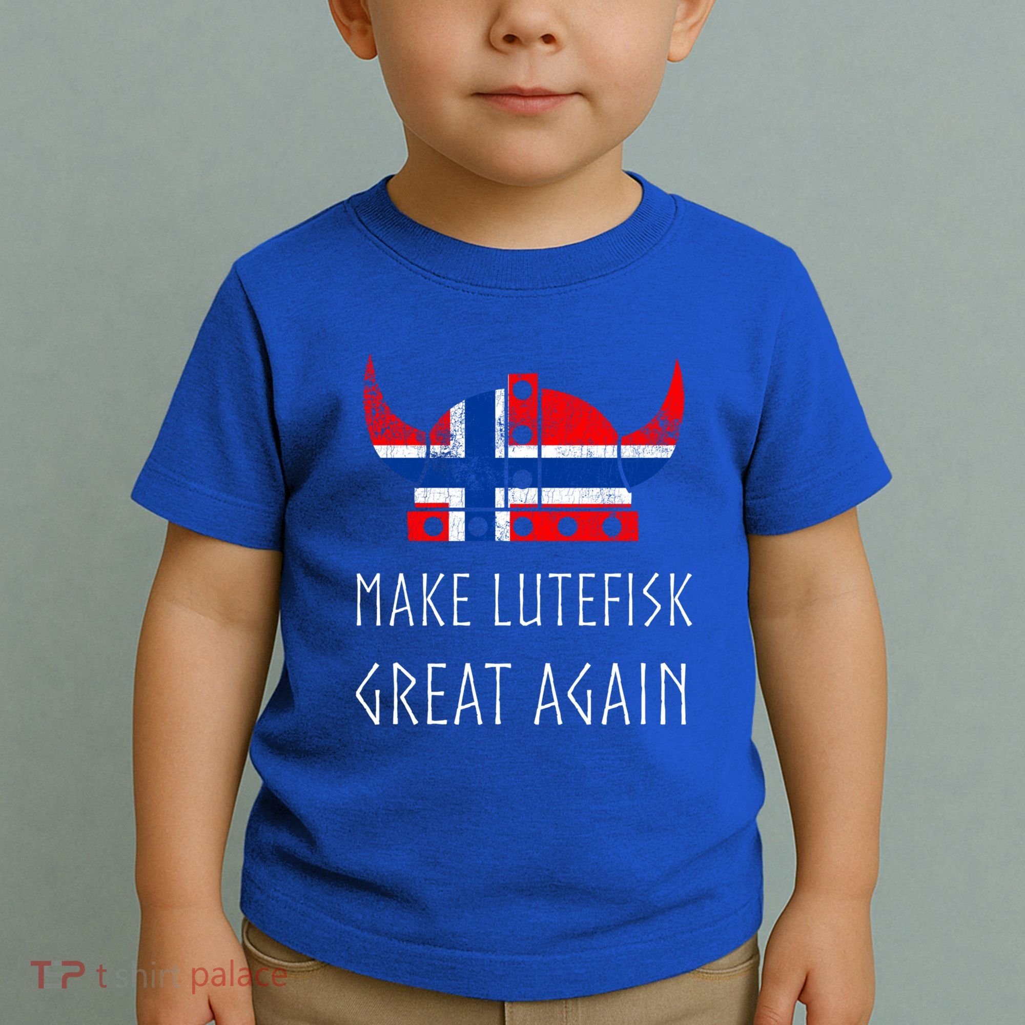 Make Lutefisk Great Again Viking Norwegian Flag Funny Cute Gift Toddler T-Shirt