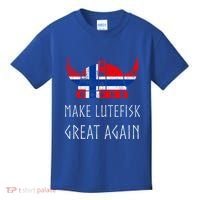 Make Lutefisk Great Again Viking Norwegian Flag Funny Cute Gift Kids T-Shirt thumb 0