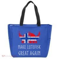 Make Lutefisk Great Again Viking Norwegian Flag Funny Cute Gift Tote Bag thumb 0