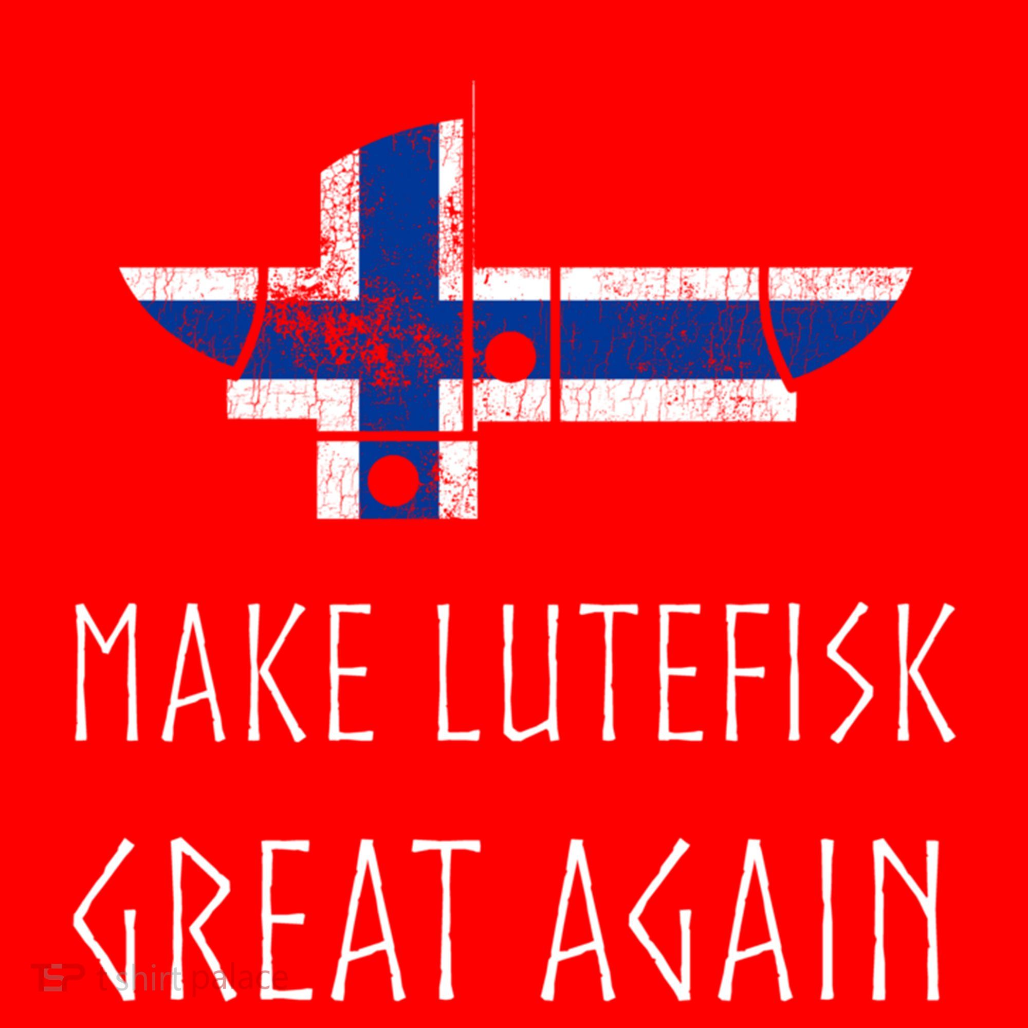 Make Lutefisk Great Again Viking Norwegian Flag Funny Cute Gift Santa Hat