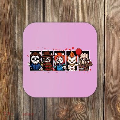 My Little Horror Crew Halloween Horror Movie Cats Coaster