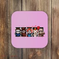 My Little Horror Crew Halloween Horror Movie Cats Coaster thumb 0
