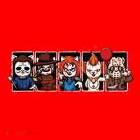My Little Horror Crew Halloween Horror Movie Cats Santa Hat thumb 1