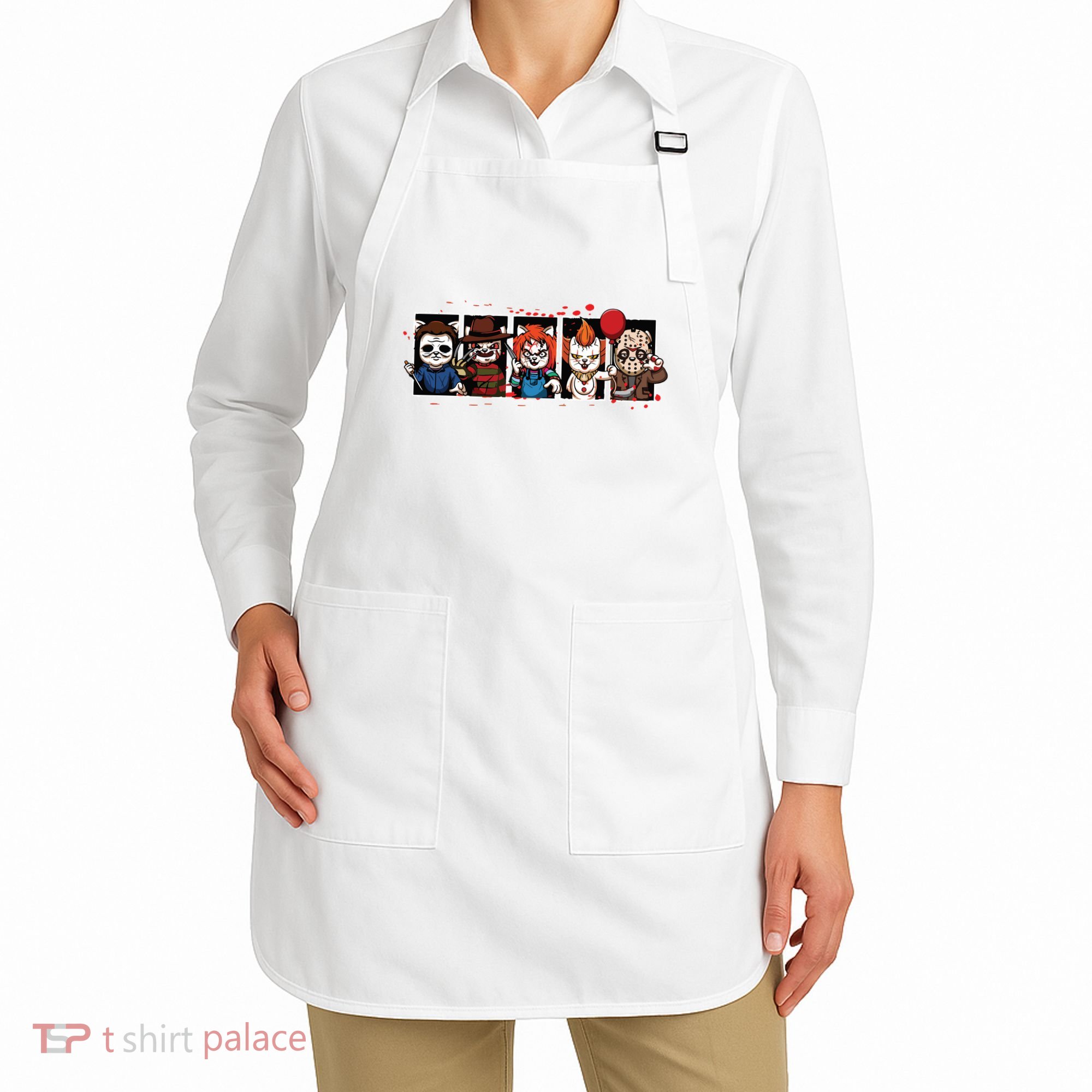My Little Horror Crew Halloween Horror Movie Cats Apron