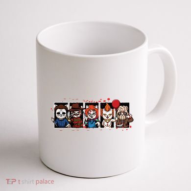 My Little Horror Crew Halloween Horror Movie Cats Coffee Mug back