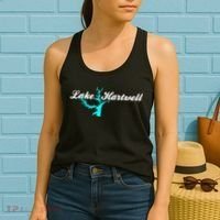 Minimalist Lake Hartwell Georgia South Carolina Women's Tank Top thumb 2