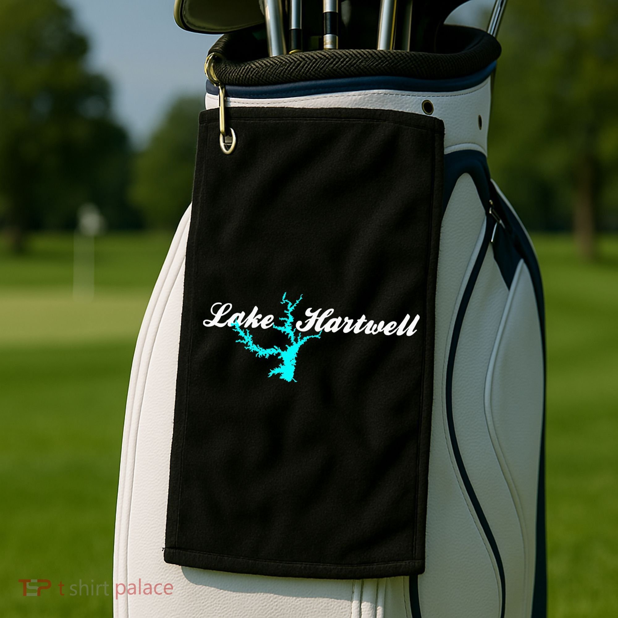 Minimalist Lake Hartwell Georgia South Carolina Golf Towel